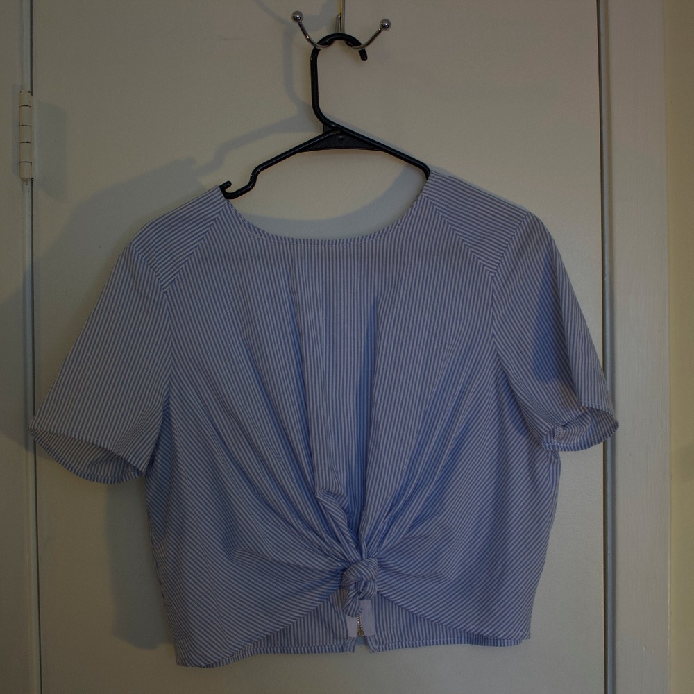 Pinstriped Crop Top